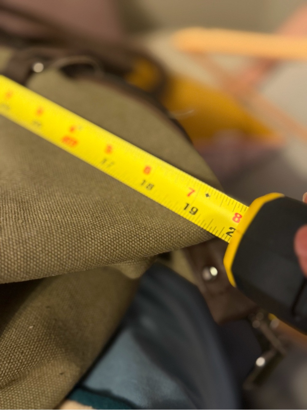 Canvas Weekender Duffel Bag - Olive Green with Brown Trim - Picture 14 of 15